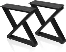 Taelakeni 16 Inch Metal Bench Coffee Table Legs, Set of 2, Black