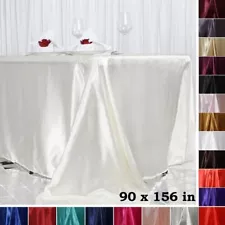 15 pcs 90x156" RECTANGLE Satin TABLECLOTHS Wedding Party Banquet Catering Linens