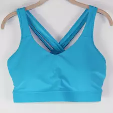 Avia Sports Bra Aqua Blue Size XXL 2XL Strappy Compression Medium Support