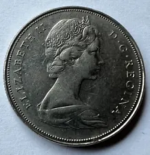 QUEEN ELIZABETH II 1968 CANADA DOLLAR COIN SILVER COLOR, QEII QE2 COLLECTABLE