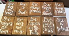 Homecrafted Wedding Wood Rustic Cursive Signs