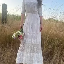 Rare Magical Edwardian Era Bridal Day Dress