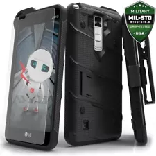 ZIZO Bolt Series LG Stylo 2 Plus Military Grade Case Screen Protector Holster Bl