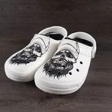 Luke Combs Crocs Classic Fur Lined Clog Skull Size Men 8 Women 10 White