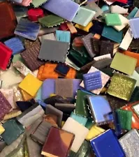 Huge Assorted Lot of Mixed Glass Mosaic Craft Tiles!  10 pounds!