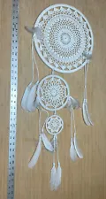 Large Dream Catcher White Feather Wall Hanging Decor Ornament Native