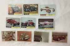 Hot Rod Magazine collector cards from 1965 and 1968; 10 cards for sale