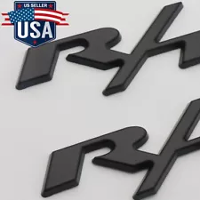 2X For RT Emblems Side Fender R/T Matte Black Nameplate Badge 3D Sticker Decals (For: 1983 Dodge Charger Shelby)