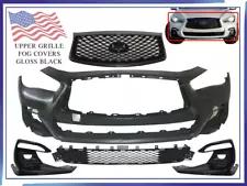 For 2018-2024 Infiniti Q50s Sport Front Bumper Upper Grille W Cam Opt Fog Light