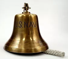 6 inch Brass "Us Navy" Bell, Antique Finish home décor nautical gift