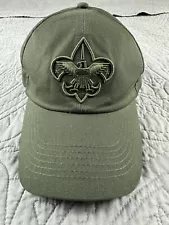 Boy Scout BSA Unif Adjustable Baseball Hat Cap Green Unstructured Hook Loop. New