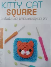 KITTY CAT SQUARE-CROCHET- granny square contemporary twist- Magazine Pull Out(G)