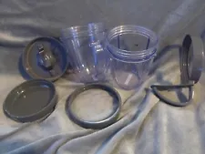 Nutribullet blender magic bullet lot, small cups with lid. Flat Milling Blade