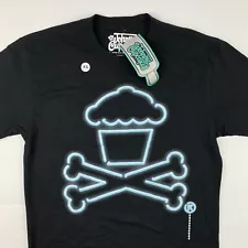 Johnny Cupcakes Neon Light Cupcake Crossbones T-Shirt Mens XS X-Small NWT