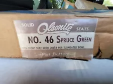 Vintage Olsonite Elongated Toilet Seat - New In Box - NOS - No. 46 Spruce Green