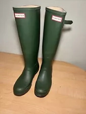 Hunter Original Tall W23177 Green High Rain Boots Size 7M/8F