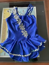 VTG majorette costume Blue Sequin Baton Twirl Taylor Swift concert Halloween S/M