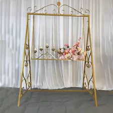 5054-GD Wedding Party Event Decoration Metal Arched Swing Backdrop For Hanging