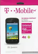 New Sealed ZTE Zinger - 4GB - Black (T-Mobile) Smartphone ()