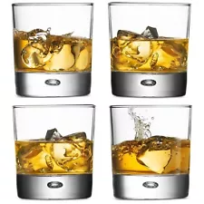 NEW Drinking Glasses Red Series Bubble 10oz Whiskey Brandy Rocks Lead Set of 4