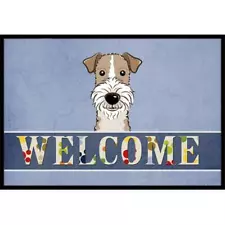 Carolines Treasures BB1433JMAT Wire Haired Fox Terrier Welcome Indoor & Outdo...