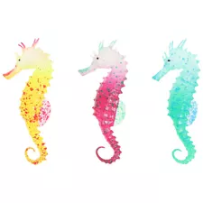 3 Pcs Fish Tank Landscaping Seahorse 10X4X1CM Office