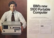 IBM 5100 Portable Computer Magnetic Tape Drive APL / BASIC Vintage Print Ad 1975