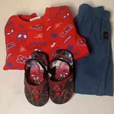 Marvel Size 5 Boys Spiderman Outfit with Sandals Sweatshirt and Pants