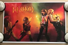 Vintage Original 1980s Def Leppard Concert On Stage Poster 1983 Metal Music