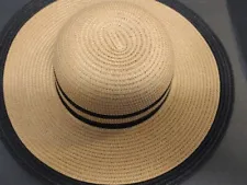 West Loop Women's Beige Sun Hat and straw bonnet Costume 2 hat Lot