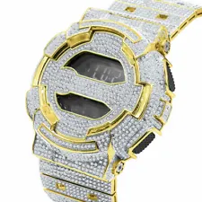 Men's Authentic G-Shock G Shock Custom Simulated White Diamond Watch GD-100 1B