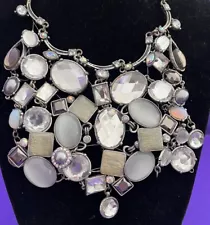 Chicos Large Statement Bib Necklace Glass Rhinestones Show Stopper SALE!