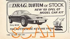 1969 69 AMT Buick Opel GT Model Car Kit Drag Custom or Stock Magazine Ad