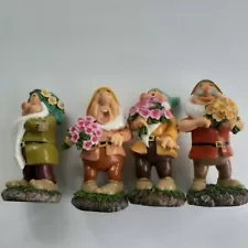 DISNEY Snow White & Seven Dwarfs Resin Garden Statues Lot of 4 Dwarfs 2021 Doc