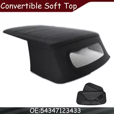 Black Convertible Soft Top for Mini Cooper 2003-2008 Convertible w/ Glass Window