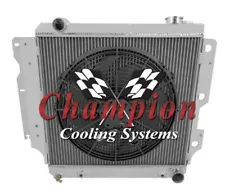 3 Row WR Champion Radiator,16" Fan - 1987 - 2004 Jeep Wrangler YJ Chevy V8 Conv