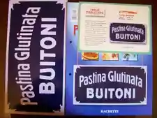 Advertising Plate Hachette Gluten-Free Pasta Buitoni with Volume and Postcard