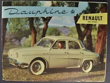 1957-1958 Renault Dauphine Sedan Small Brochure Folder Excellent Original