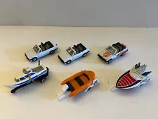 Matchbox Ford Escort Cabriolet 1985 With Trailers and Boats Lot of 6