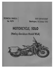 1943 Army TM9-879 Harley Davidson WLA Technical Manual War Department PDF on USB