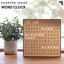 ⚡⚡⚡ NIB Sharper Image LED Light-up Word Clock 7.75" Electronic Desk Clock ⚡⚡⚡