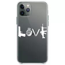 Clear Case for iPhone (Pick Model) Love Guns