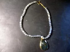 925 Labradorite Necklace Pendant Beaded