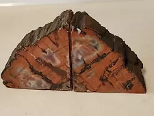 Vintage Labeled Arizona Petrified Wood Bookends