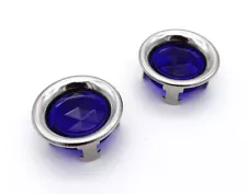 Blue Dot Inserts w/ Chrome Metal Rings Rims - Tail Light