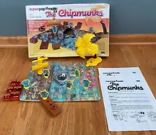 Vintage The Chipmunks Super Popomatic 3D Trouble Action Board Game 1984 Complete