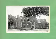 M. E. CHURCH In TAYLORVILLE, IL On Vintage 1945 Real Photo Postcard