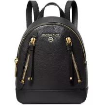 MICHAEL KORS Brooklyn pebbled leather convertible mini backpack - BLACK