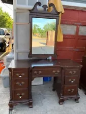 antique makeup vanity with mirror