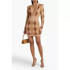 BALMAIN Argyle Jacquard Bodycon Dress size 44 / US M